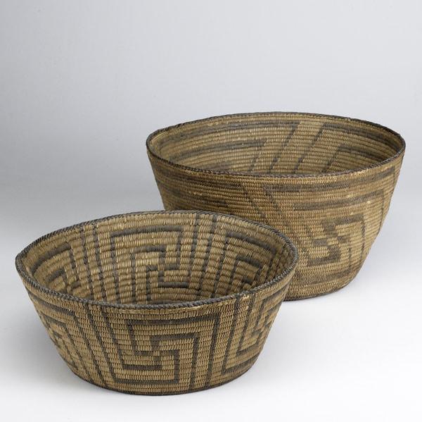 Appraisal: Pair of Pima Native American baskets Arizona Two early examples