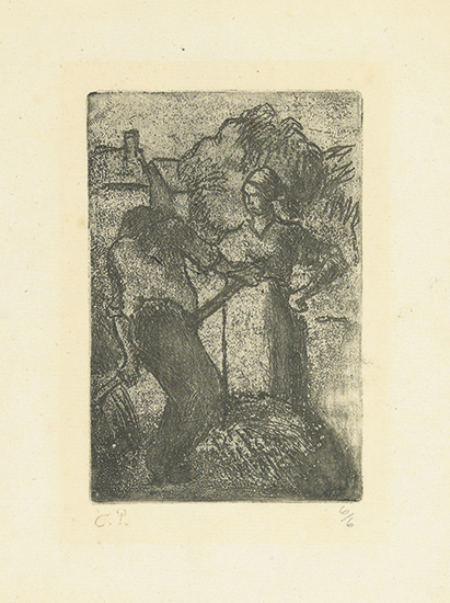 Appraisal: CAMILLE PISSARRO Couple de Paysans Aquatint and etching circa x