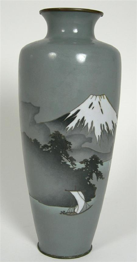 Appraisal: JAPANESE CLOISONNE VASE MEIJI PERIOD with flared neck above tapering