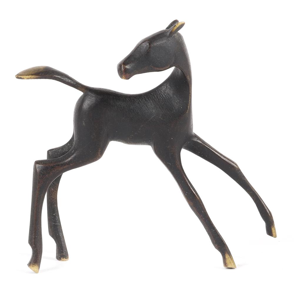 Appraisal: WERKSTATTEN HAGENAUER BRONZE FIGURE OF A FROLICKING HORSE FOAL H