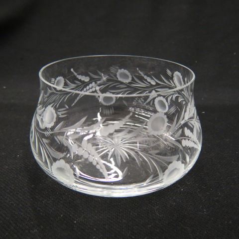 Appraisal: Set of Cut Crystal Finger Bowls or Desserts floral decor