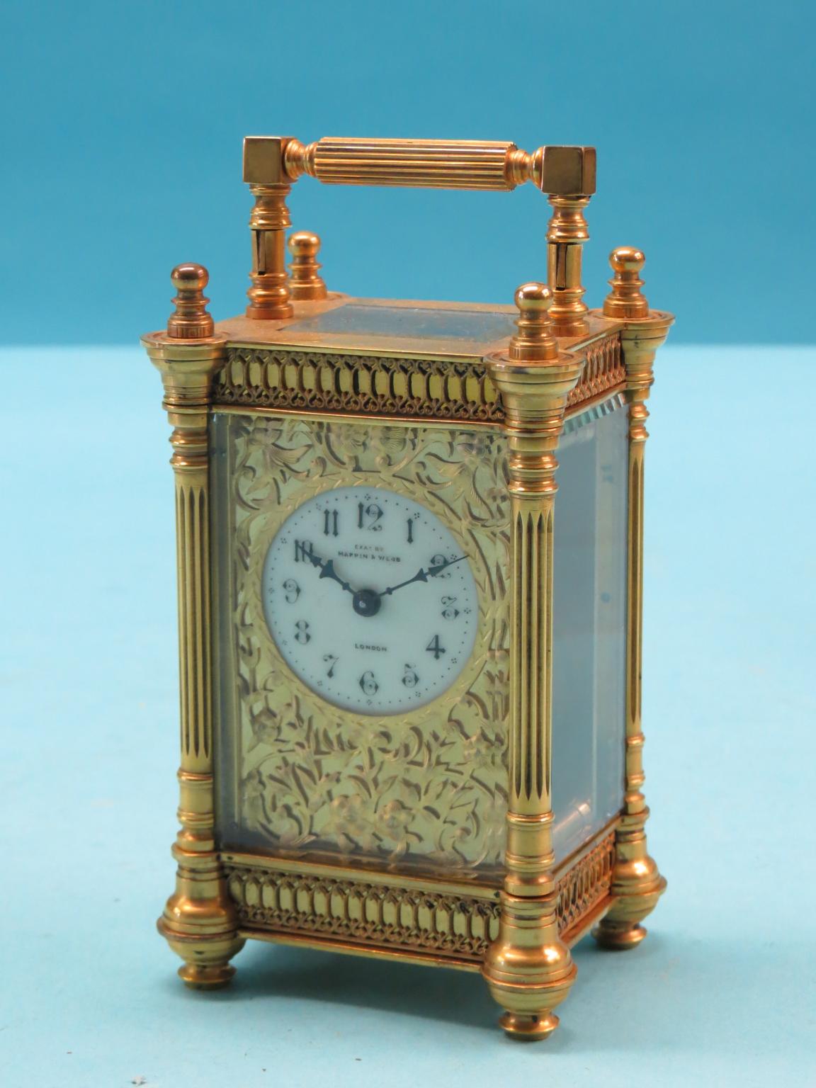 Appraisal: An early th century French carriage clock enamelled dial inscribed