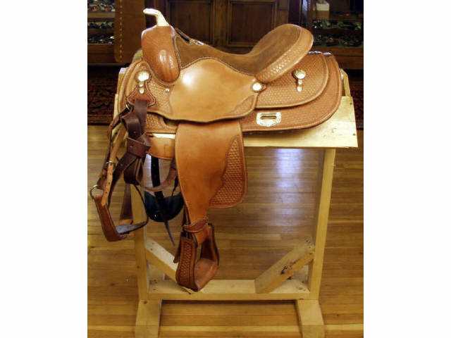 Appraisal: Bob Loomis custom built reigning saddle with padded seat matching