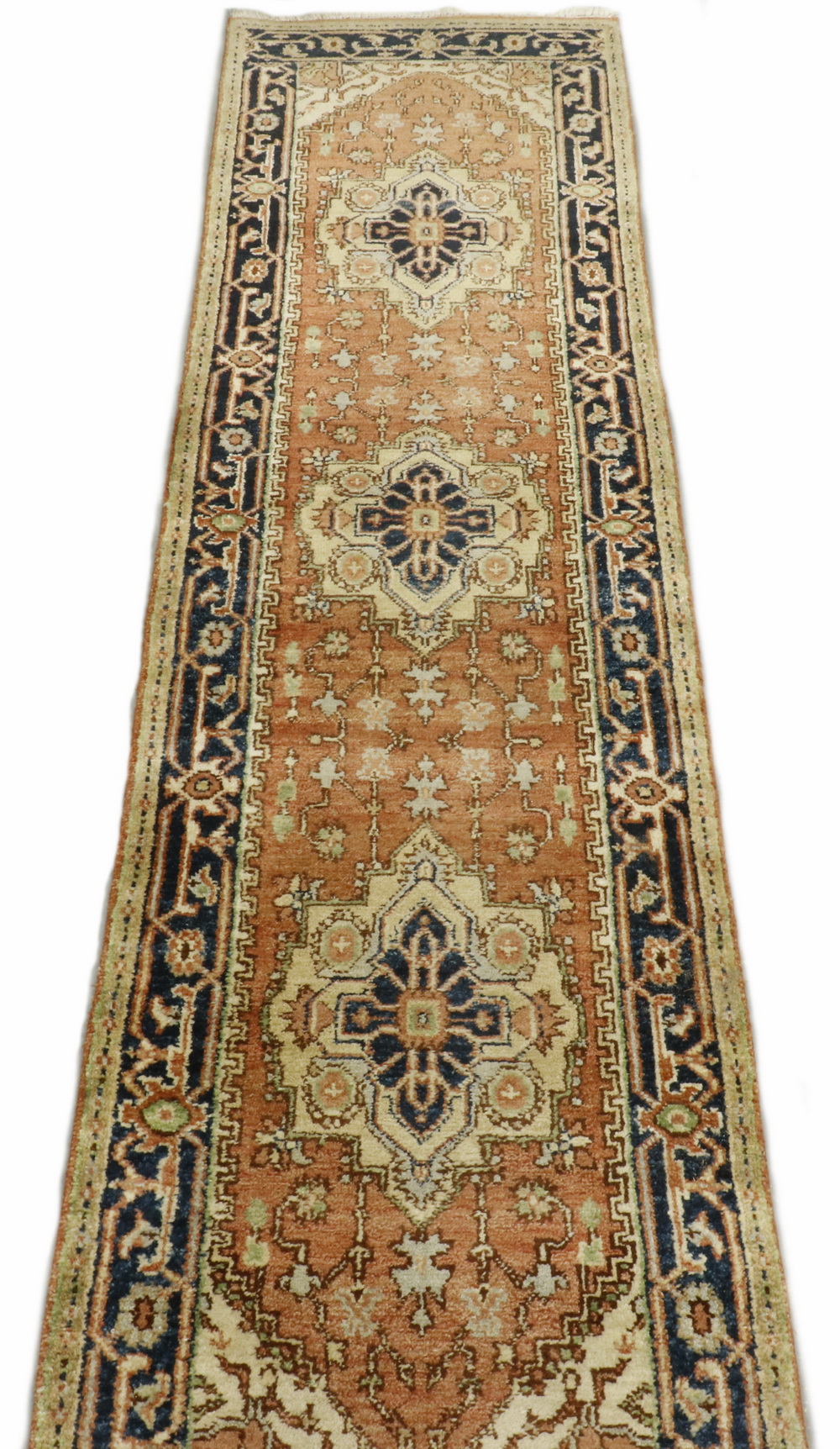 Appraisal: BIDJAR STYLE RUNNER - '- X '- Iran three gabled