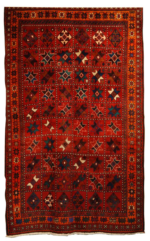 Appraisal: ORIENTAL RUG SHIRAZ ' x ' Patchwork pattern of repeated