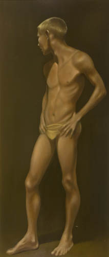 Appraisal: ROBERT BLISS Standing Boy in Yellow Swim Trunks Oil on