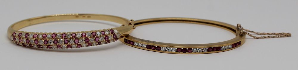 Appraisal: JEWELRY Ruby and Diamond Bracelet Grouping Includes an kt yellow