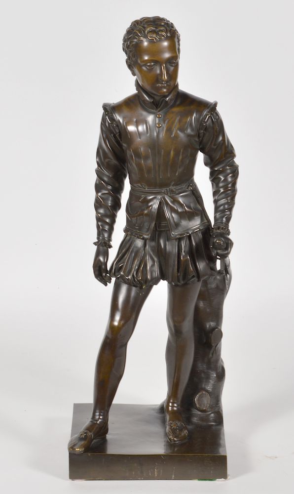 Appraisal: th C Fr Continental Patinated Bronze Soldier th C French