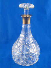 Appraisal: A silver mounted cut glass decanter with mushroom stopper London