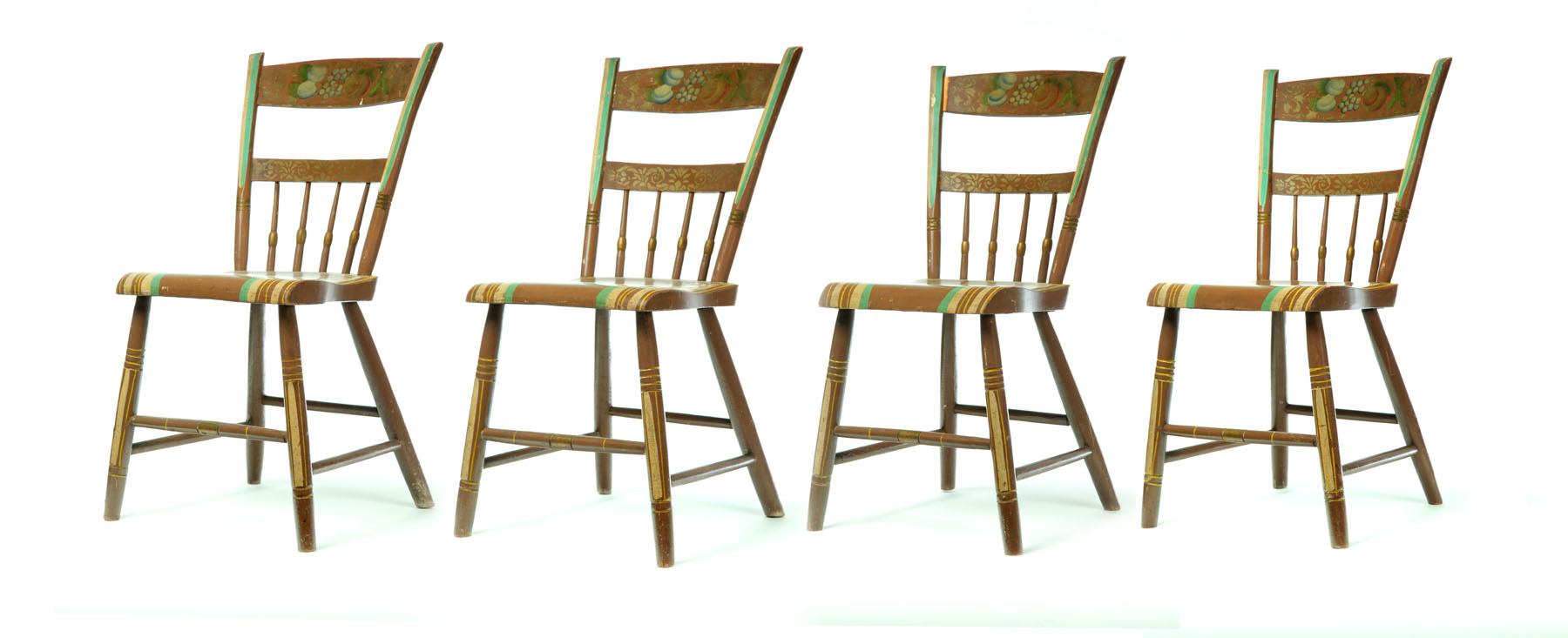 Appraisal: SET OF SIX DECORATED SIDE CHAIRS Pennsylvania mid th century