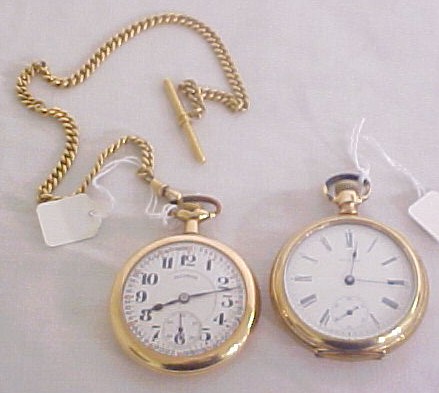 Appraisal: Two watches Man's Waltham size jewel gold-filled case case is