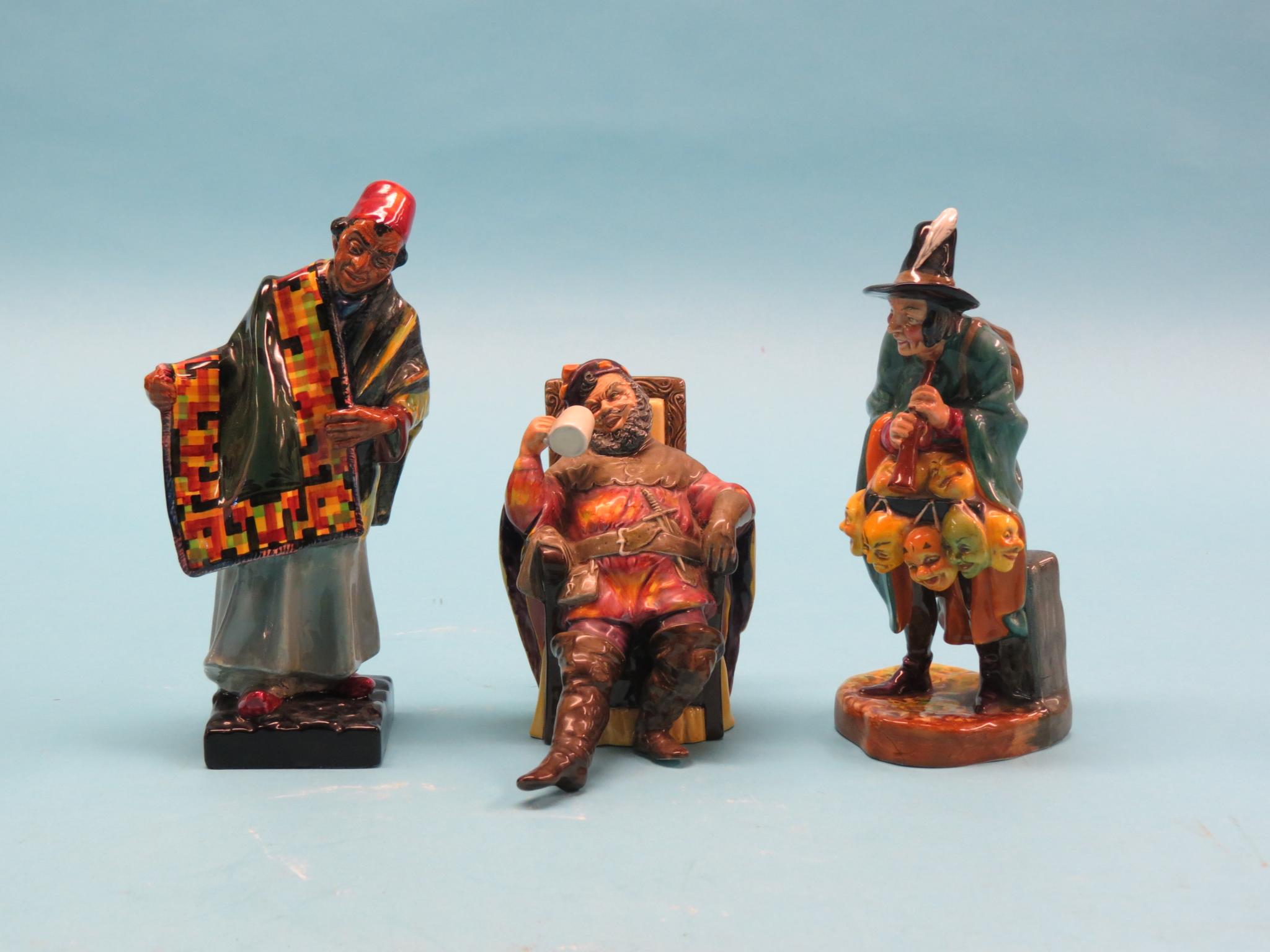 Appraisal: Three Royal Doulton figures Carpet Seller HN The Mask Seller