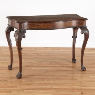 Appraisal: Antique Italian carved walnut console table Antique Italian carved walnut