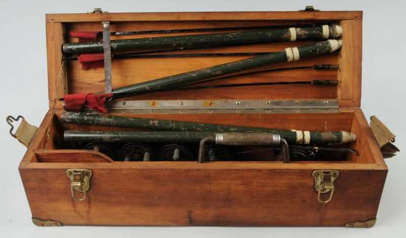 Appraisal: Fishing Pole Kit in Original Wooden Box Condition Very Good