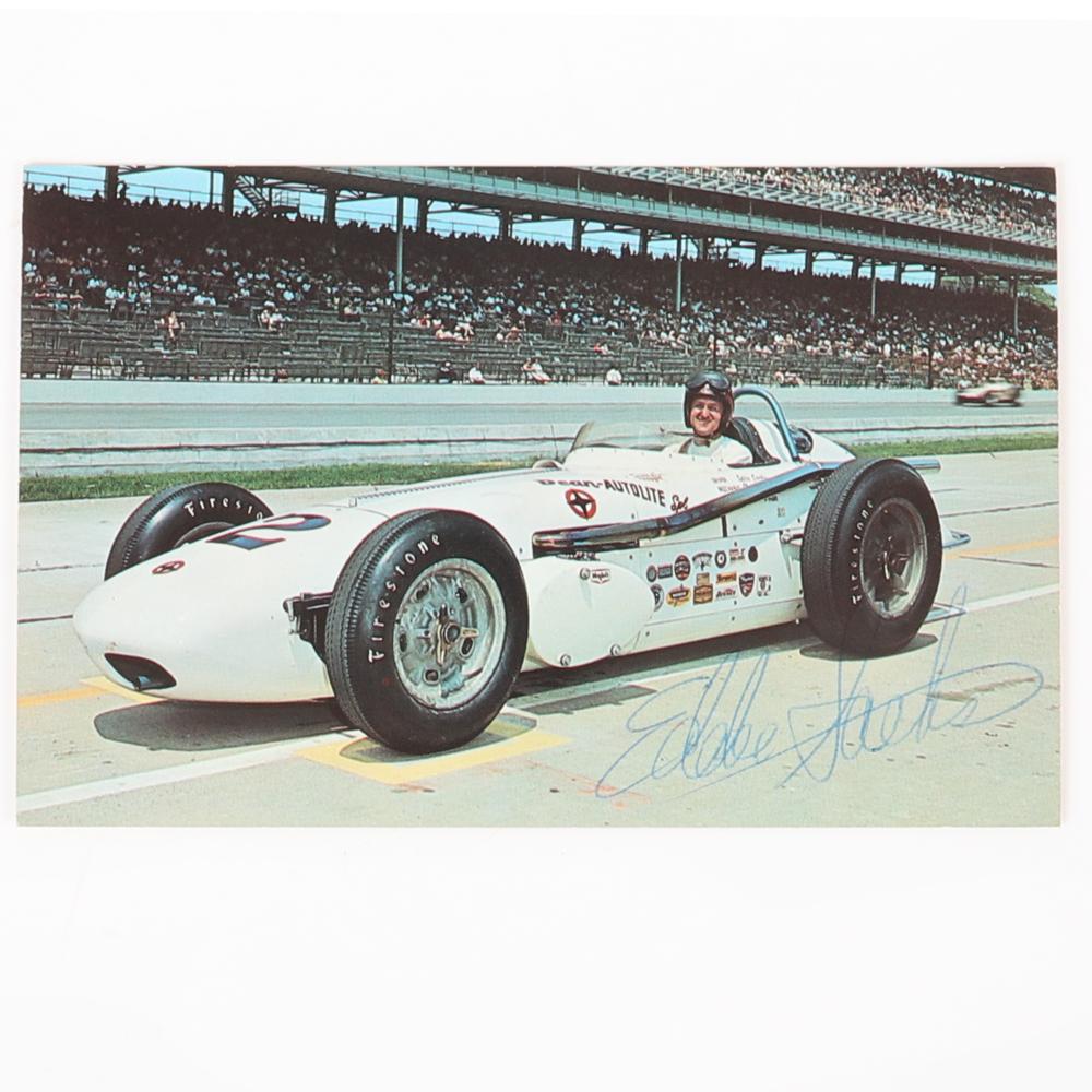 Appraisal: EDDIE SACHS TWICE AUTOGRAPHED 'S INDY POSTCARDEddie Sachs Twice Autographed