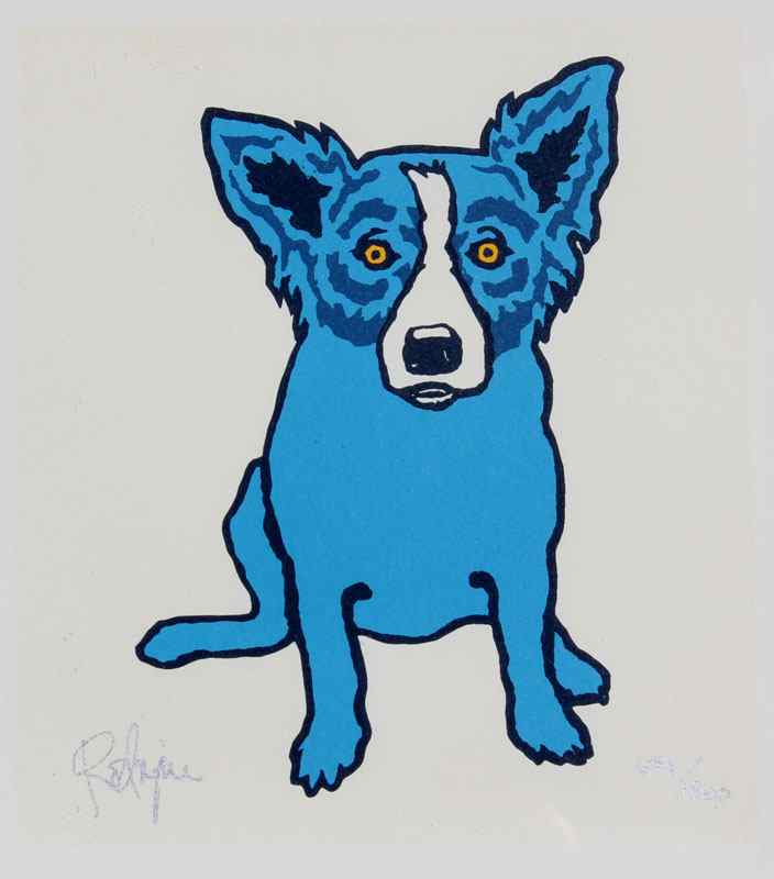 Appraisal: RODRIGUE George American - Blue Dog Serigraph sight size ''