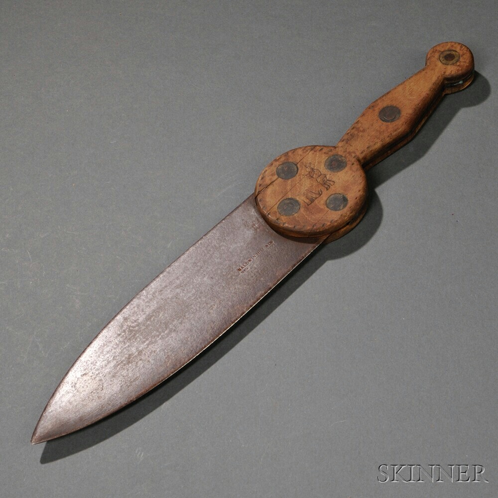 Appraisal: Baldwin and Hill Trade Knife c third quarter th century