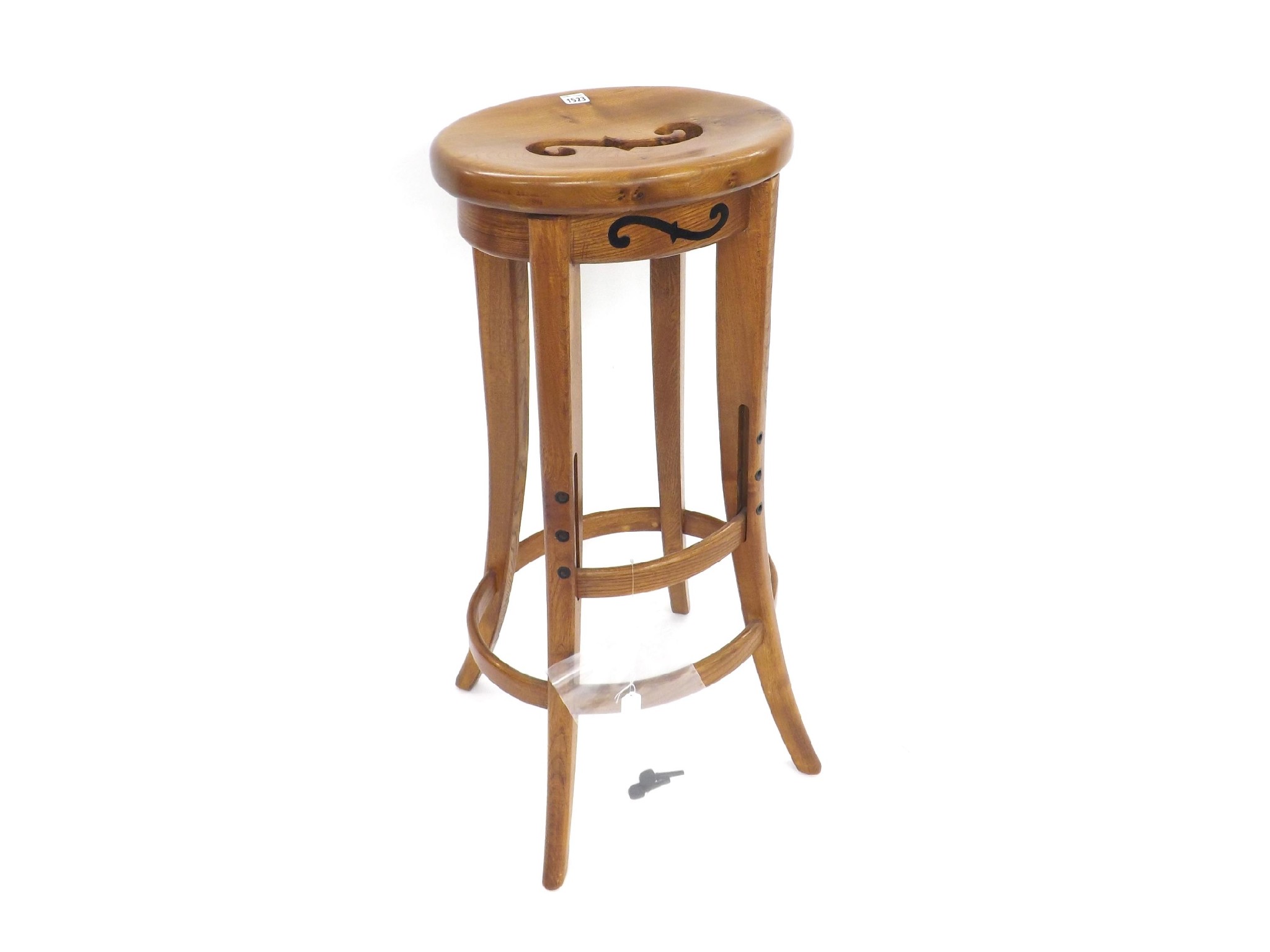 Appraisal: Stained pine double bass stool high