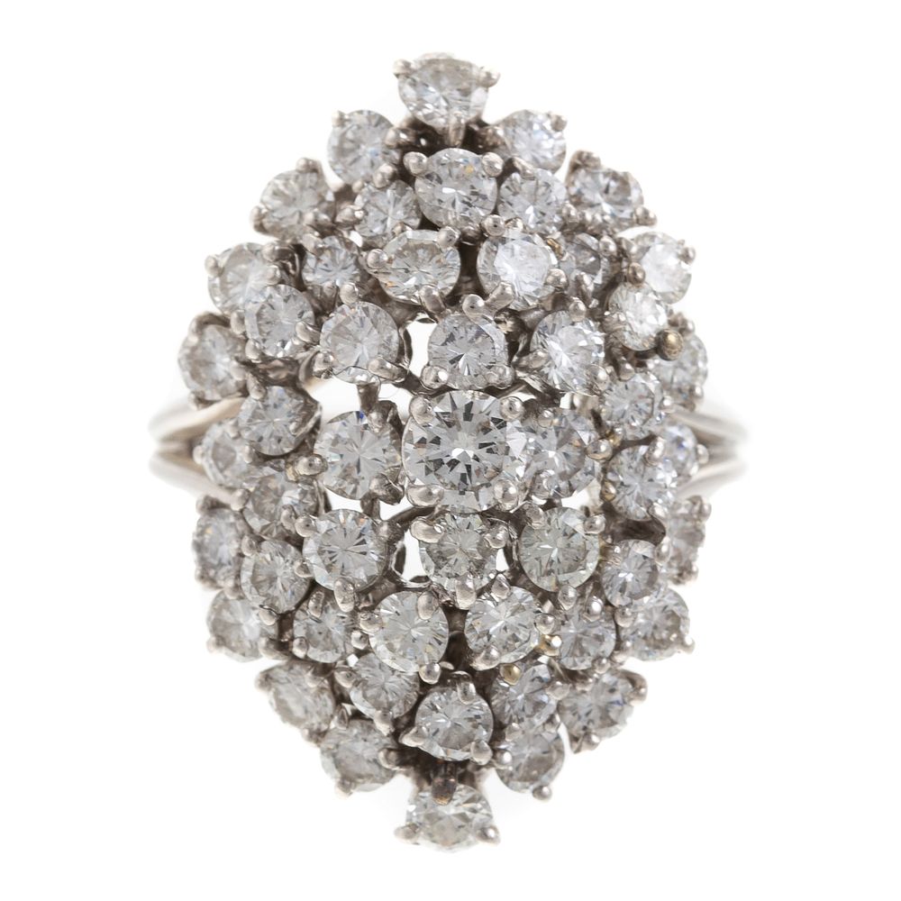 Appraisal: A ctw Diamond Cluster Ring in Platinum Platinum cluster ring