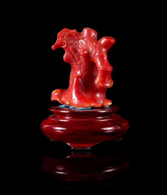 Appraisal: Sale Lot A Small Red Coral Model of a Pine