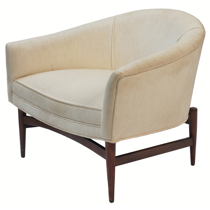 Appraisal: Jens Risom lounge chair by Jens Risom Design Inc stained