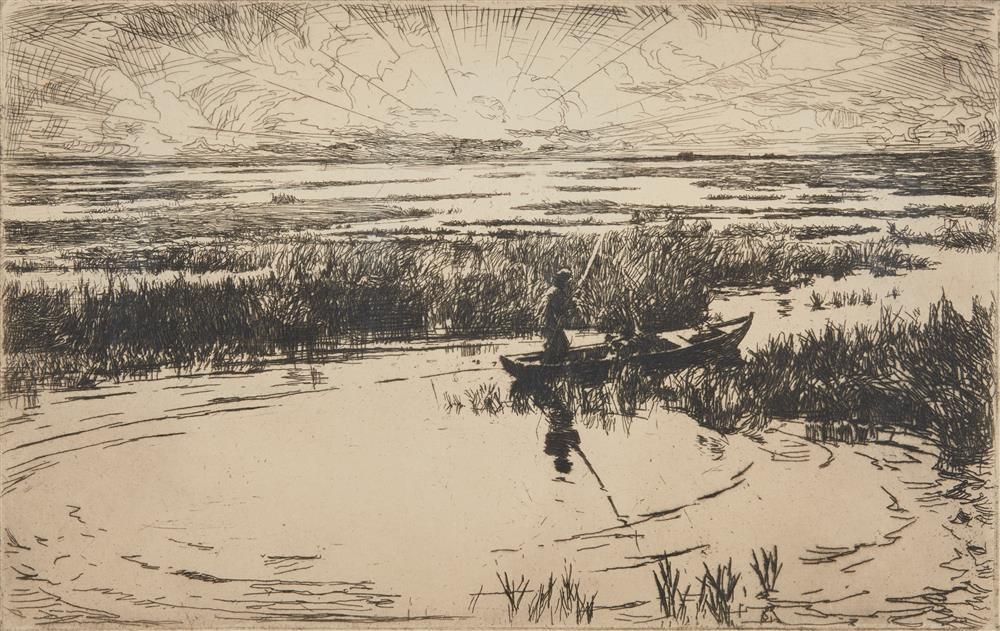 Appraisal: FRANK WESTON BENSON American - Sunrise drypoint x in Provenance