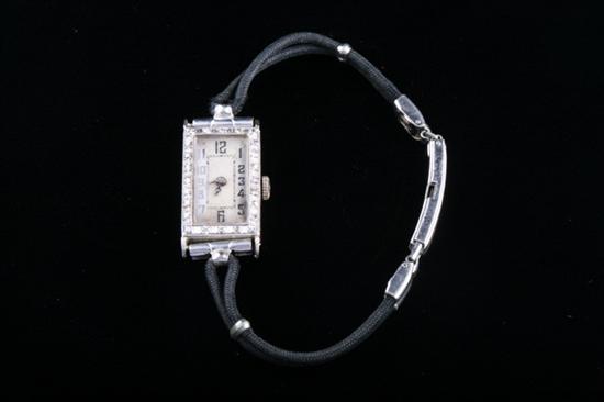 Appraisal: ART DECO PLATINUM-ON- K WHITE GOLD AND DIAMOND LADY'S WRISTWATCH