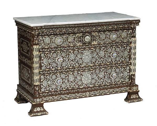 Appraisal: The rectangular top over three drawers flanked by outset stiles