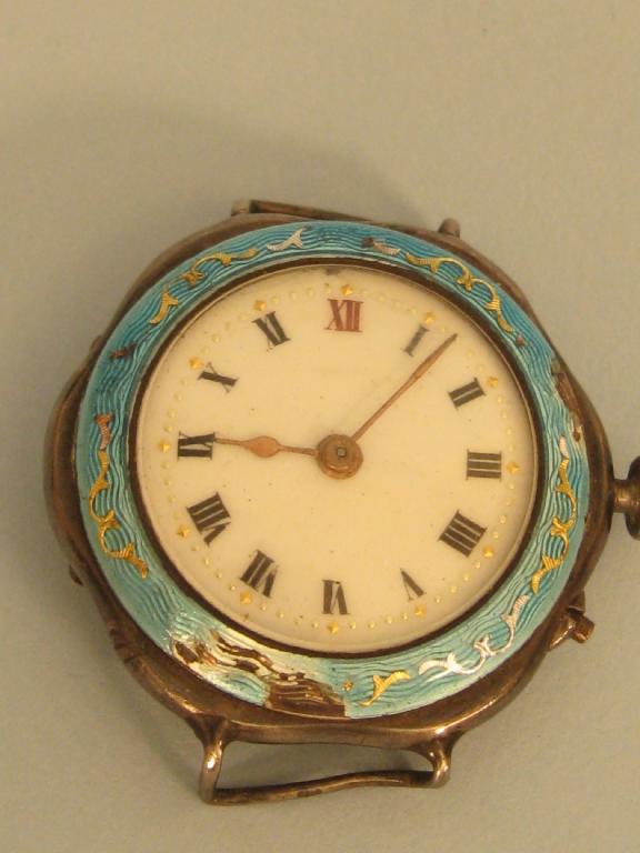 Appraisal: A small silver and blue basse taille enamel cased Watch