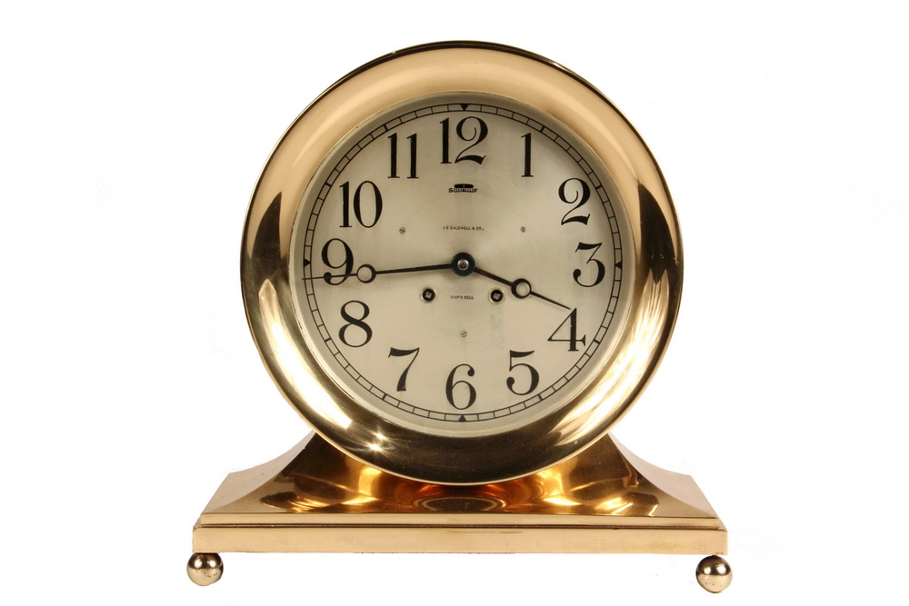 Appraisal: SHIP'S DESK CLOCK - Solid Rose Brass Cased Chelsea Desk