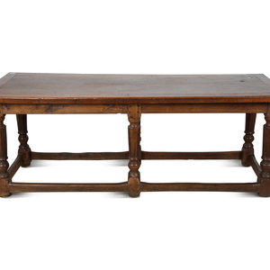 Appraisal: An English Walnut Tavern Table TH CENTURY Height x width