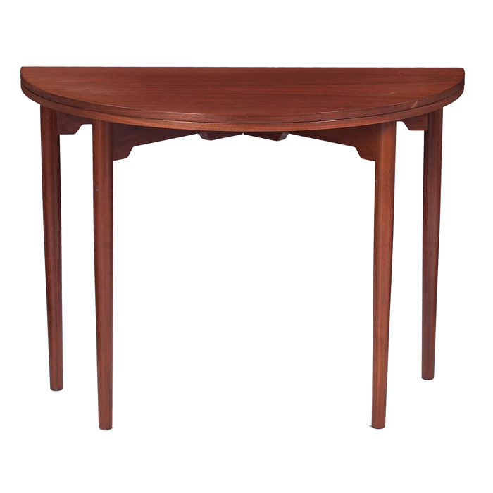 Appraisal: Hans Wegner folding console table by Fritz Hansen teak round