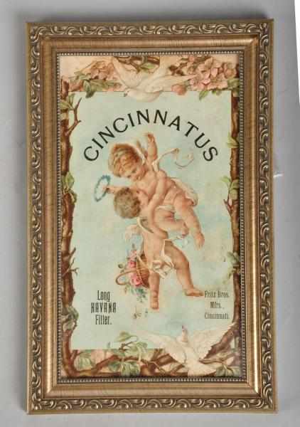 Appraisal: Cardboard Cincinnati Cigar Sign Description s Manufactured by Fritz Brothers