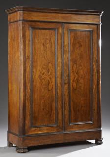 Appraisal: Louis Philippe Carved Walnut Double Door Armoire th c the