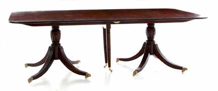 Appraisal: Sheraton style mahogany dining table Joe Mazurek Camden South Carolina