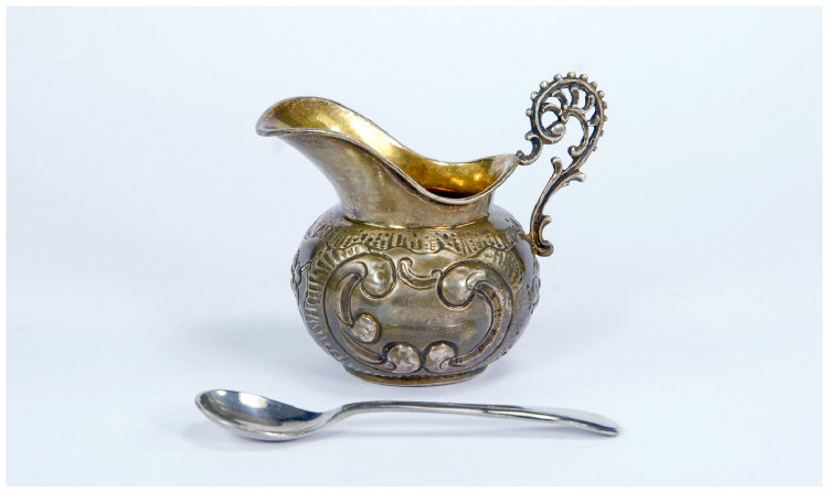 Appraisal: Miniature Silver Cream Jug Chester import marks