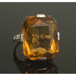 Appraisal: k White Gold Citrine Ring k white gold ring with