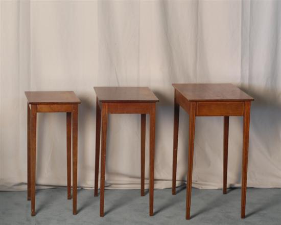 Appraisal: A Set of Biggs Federal-style Nesting Tables mahogany with string