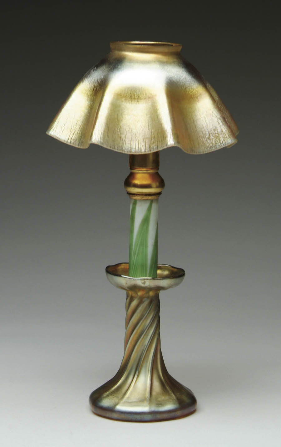 Appraisal: TIFFANY CANDLE LAMP Wonderful Tiffany candle lamp has gold iridescent