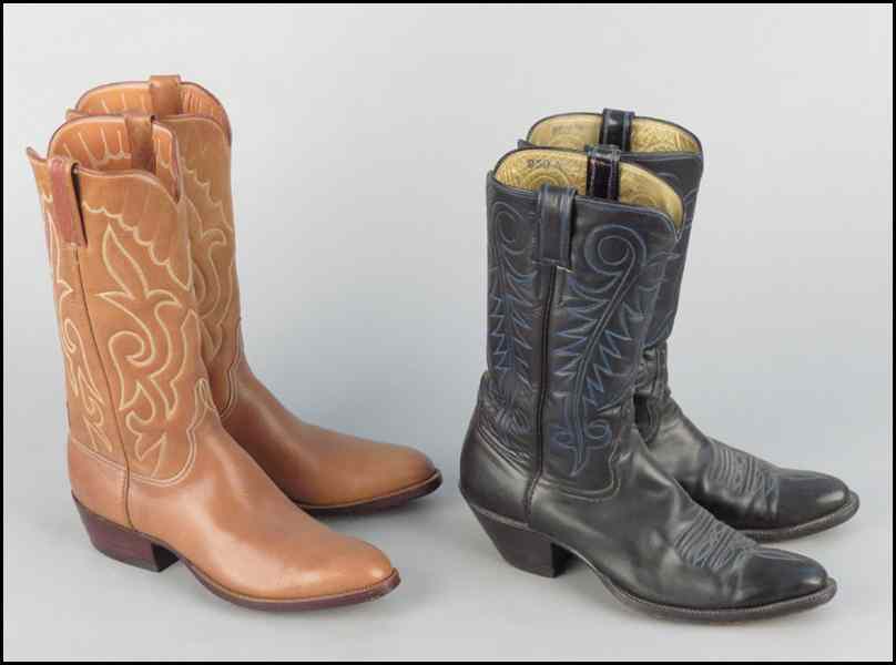 Appraisal: PAIR OF LUCCHESE LIGHT BROWN LEATHER BOOTS Together with a