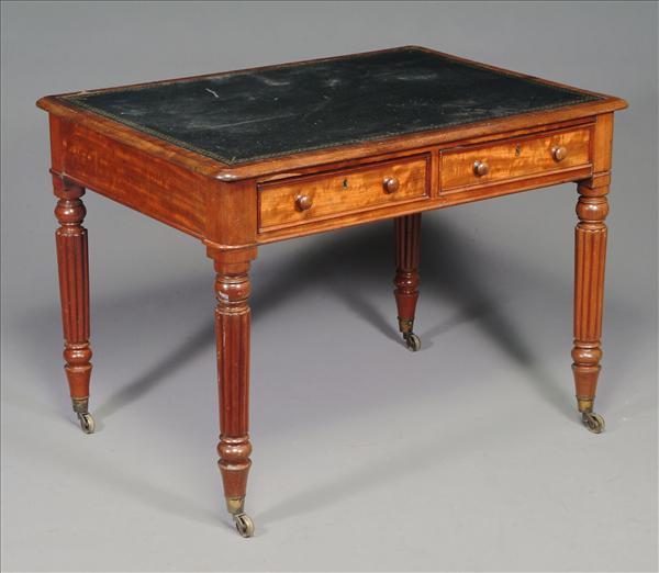 Appraisal: A George IV mahogany and leather inset writing desk in