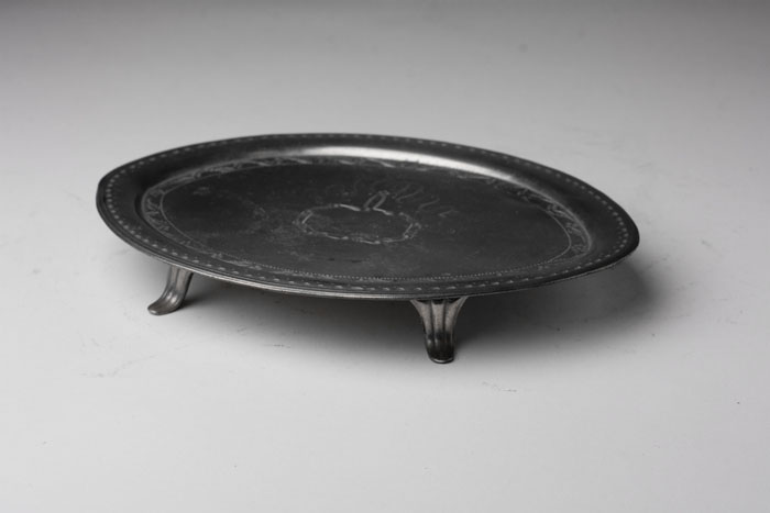 Appraisal: PEWTER TEAPOT STAND ATTRIBUTED TO JAMES VICKERS SHEFFIELD ENGLAND CIRCA