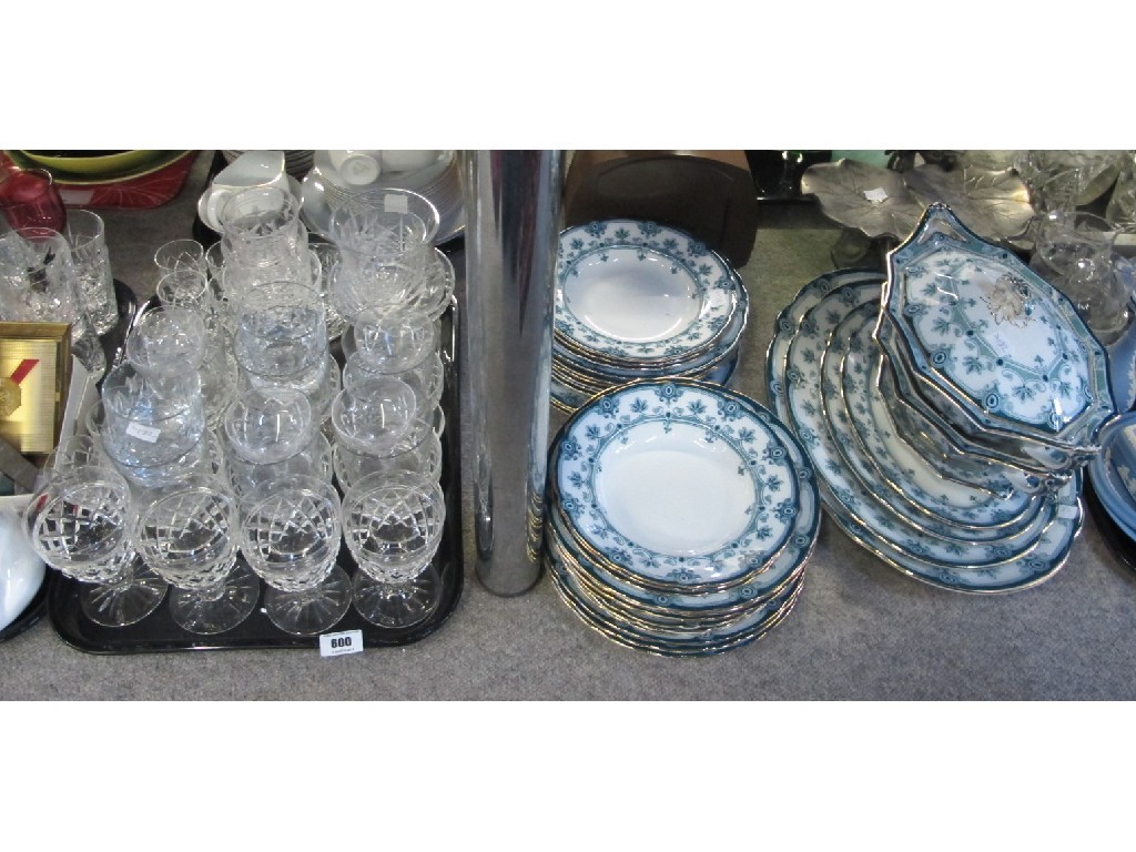 Appraisal: Tray of cut glass and a pottery dinner service