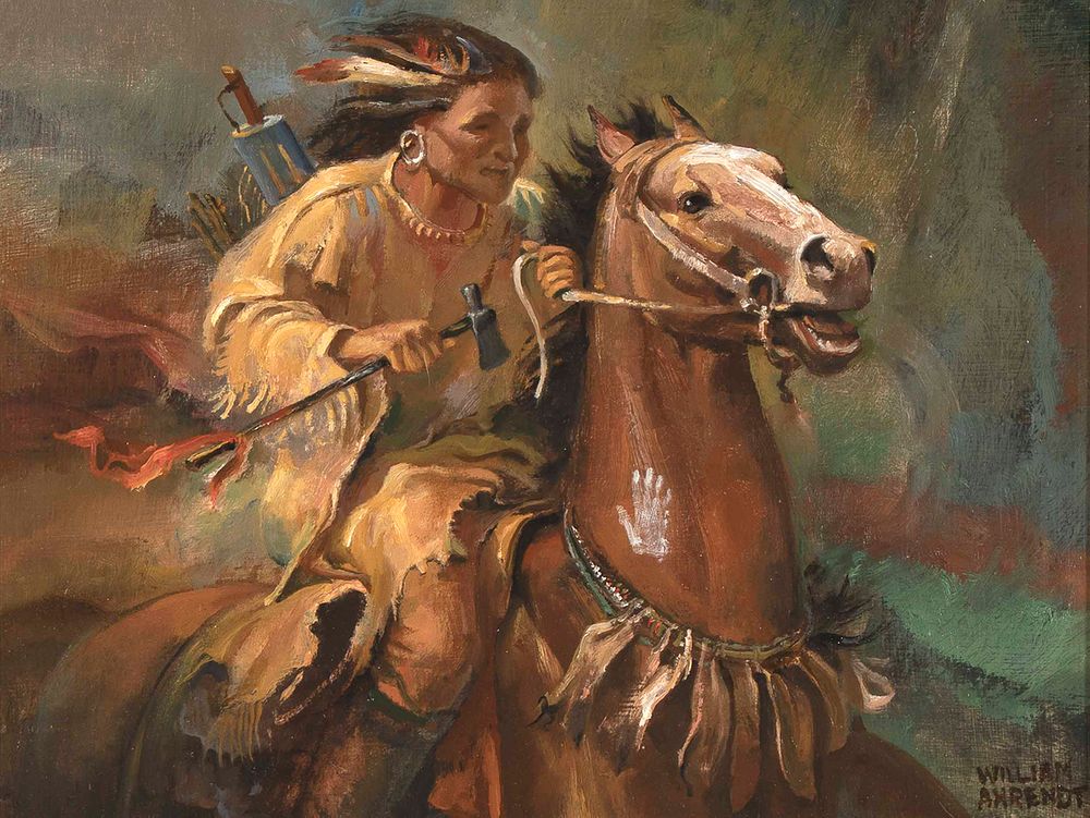 Appraisal: William Ahrendt Cheyenne Rider William Ahrendt b Cheyenne Rider oil