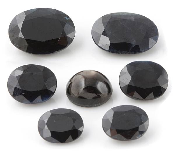 Appraisal: Day TwoNatural History Including an oval cabochon black star sapphire