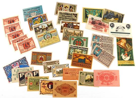 Appraisal: EPHEMERA CURRENCY Post WWI German paper ephemera and currency pieces