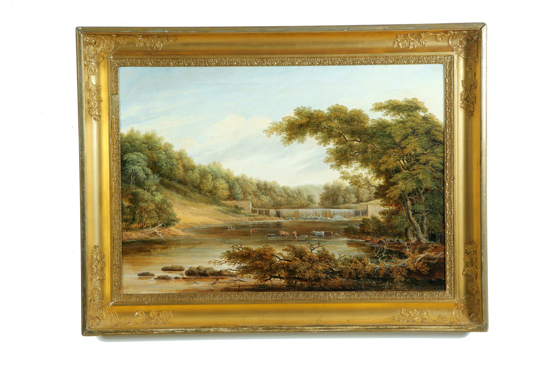 Appraisal: RIVER LANDSCAPE EUROPEAN SCHOOL MID TH CENTURY Oil on canvas