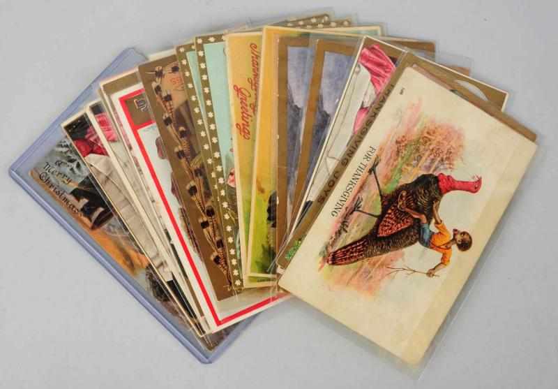 Appraisal: Lot of Black Americana Postcards Most for Thanksgiving Condition Excellent