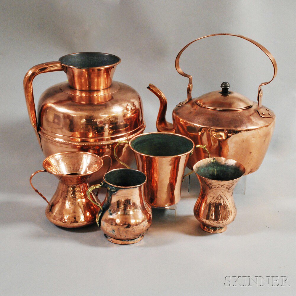 Appraisal: Six Copper Items a D S Kittle of Albany New