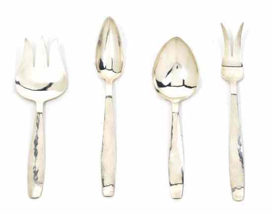 Appraisal: An American Sterling Silver Serving Set Allan Adler comprising a